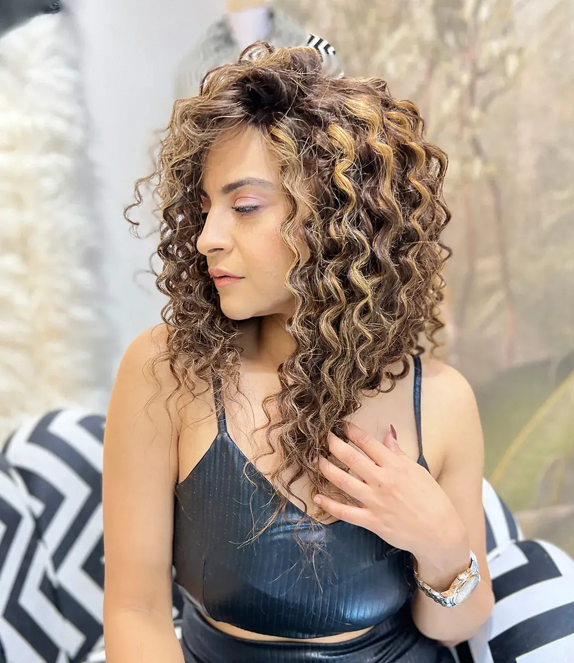 Full head curly discount wig