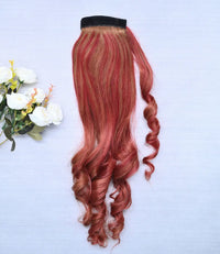 Global Blonde with Red Highlights Ponytail