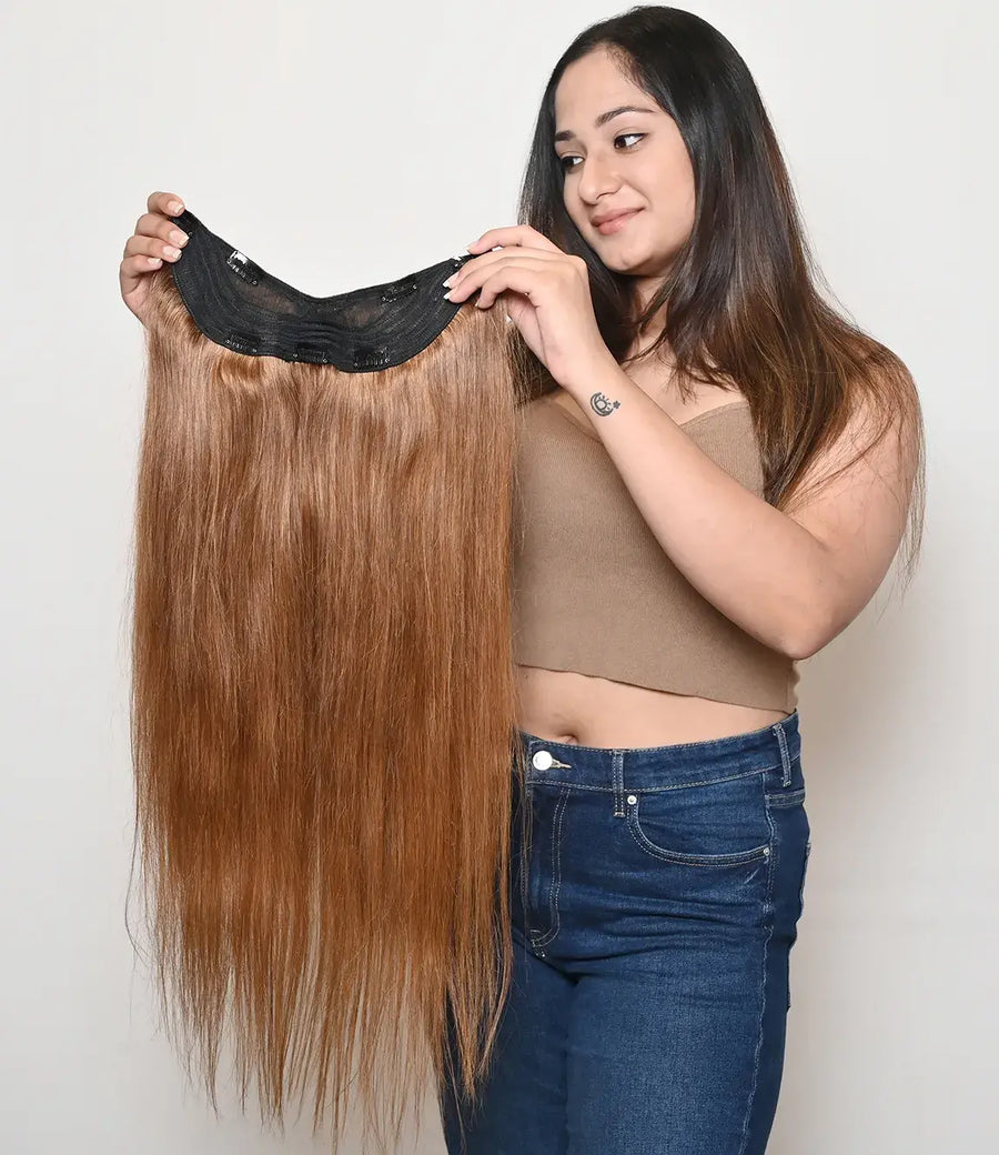 V Shape Global Hair Extension - Caramel Blonde - 150gms