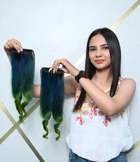 Set of 2 Green Blue Ombre Seamless Side Patches