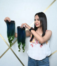 Set of 2 Green Blue Ombre Seamless Side Patches