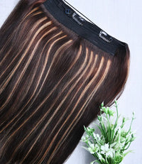 Halo Extension | Dark Brown with Golden Blonde Highlights - 100gms
