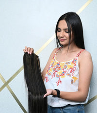 Mini Volumizer Dark Brown with Caramel Highlights