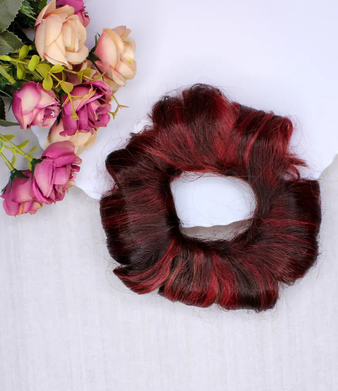 Natural Black with Red Highlights Scrunchie