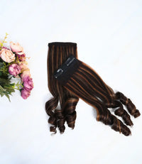 Set of 2 Natural Black with Caramel Highlights