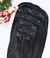Set of 7 Hair Extensions - Balck - 100gms