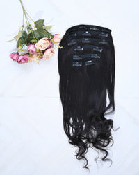Set of 7 Global Hair Extensions - Black - 150gm