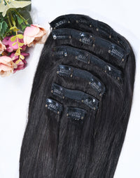 Set of 7 Global Hair Extensions - Black - 150gm